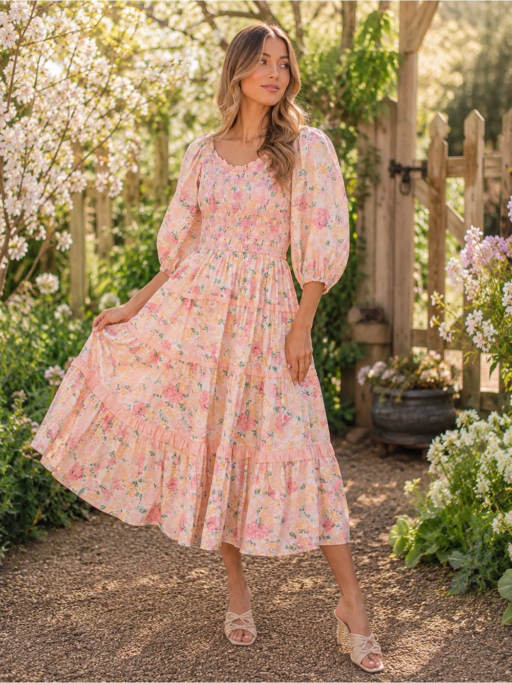 Ivy City Co Roselyn Dress in Pastel Floral – Size XS
